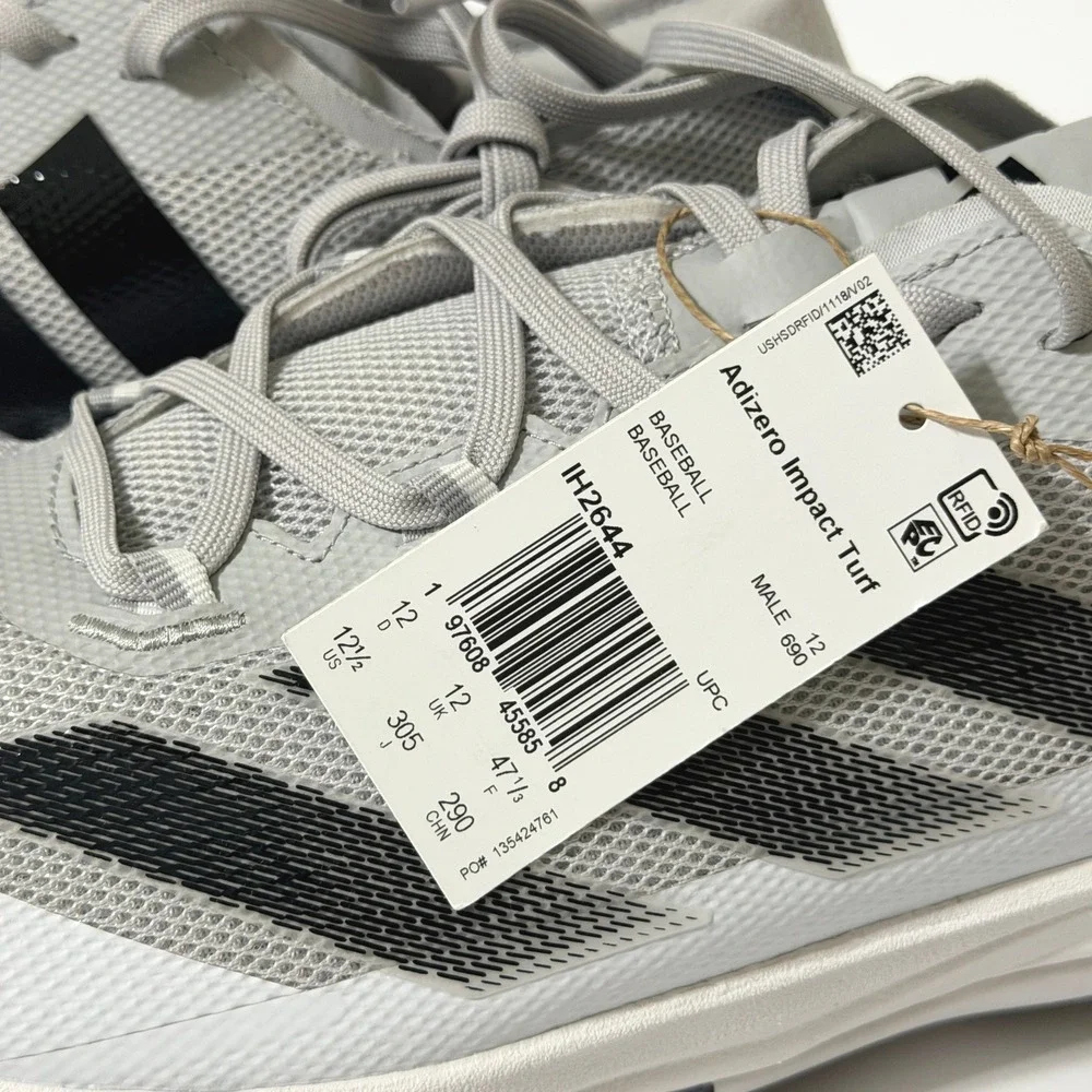Adidas Adizero Impact Turf Mens Baseball Shoes Silver‎ Metallic Black Size 12.5